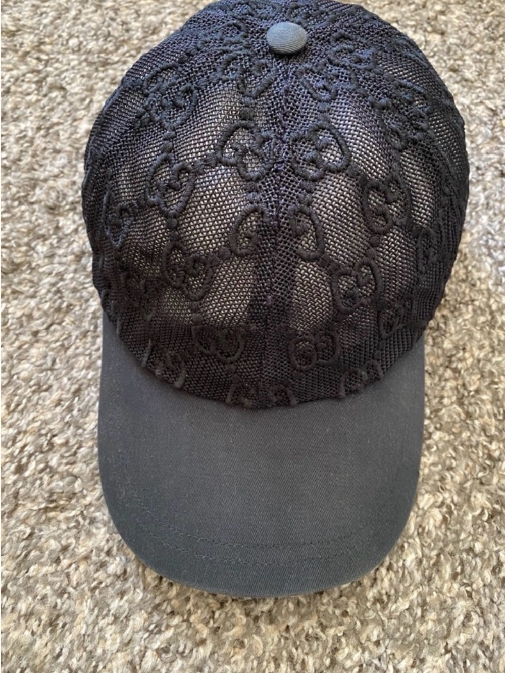 Authentic Gucci Lace Embroidered Baseball Hat Cap Size M - Picture 2 of 3